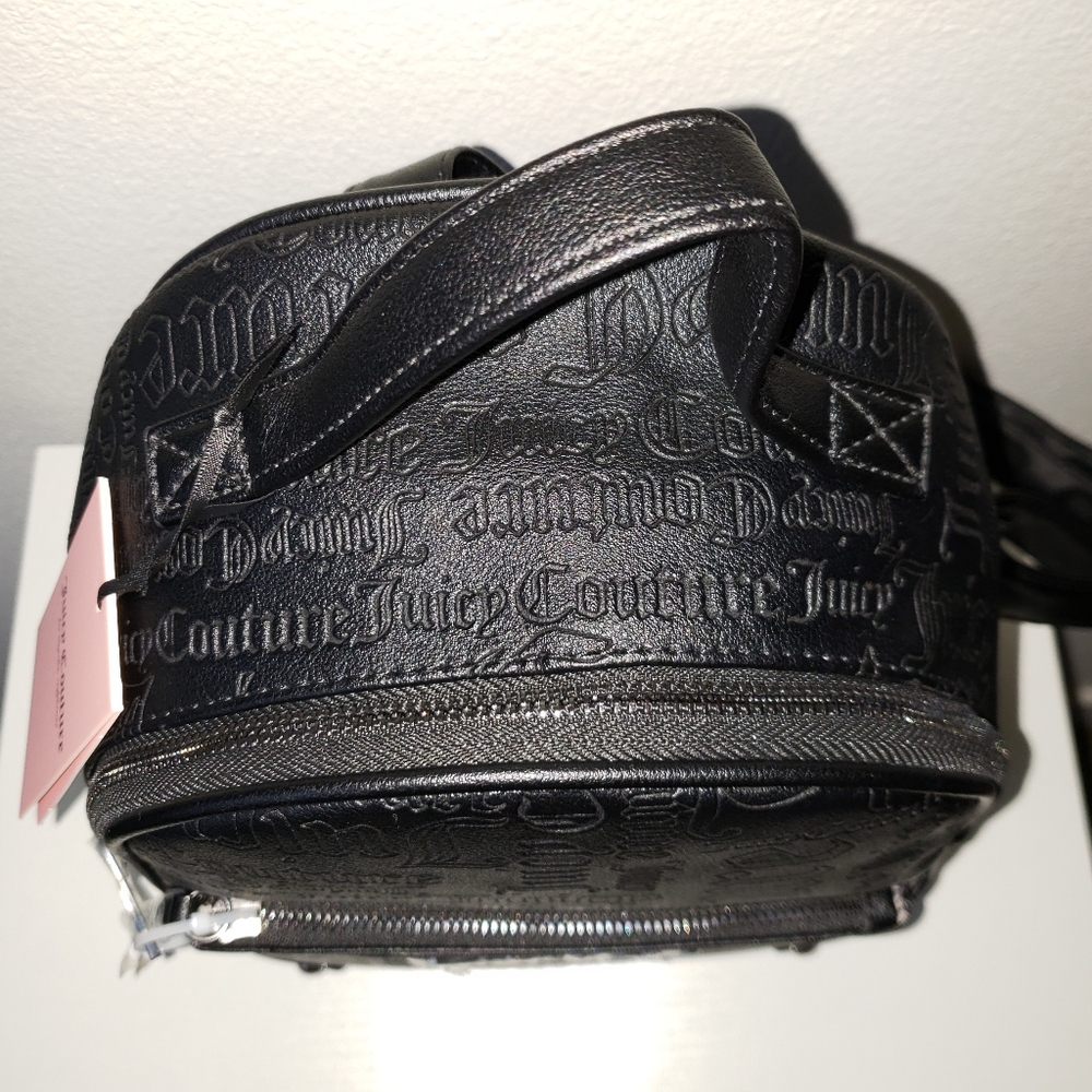 ❌SOLD❌Juicy Couture Backpack 2pc with Pouch Embossed Black Y2k Grunge - Picture 6 of 14